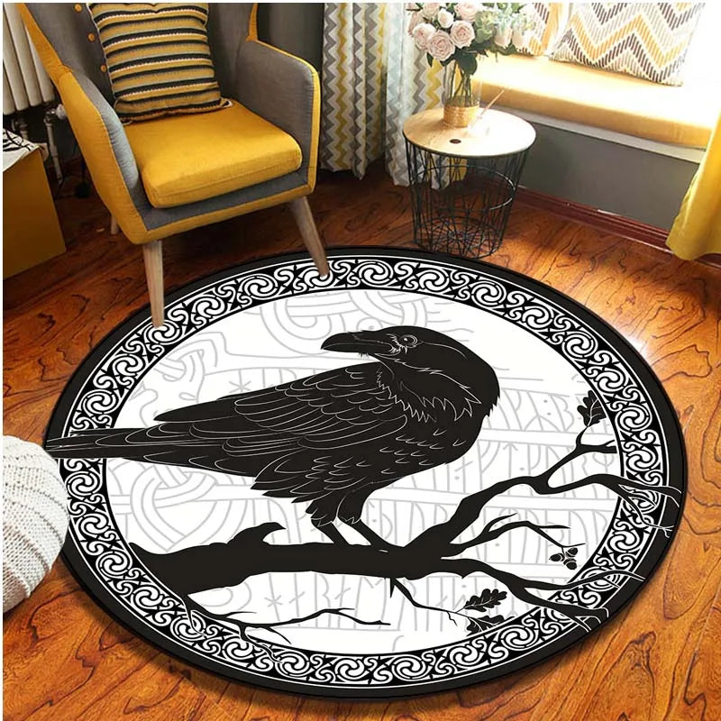 Norre Viking Pattern Circular Area Rug