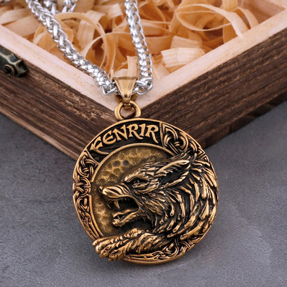 Modieuze Wolf Fenrir Viking ketting