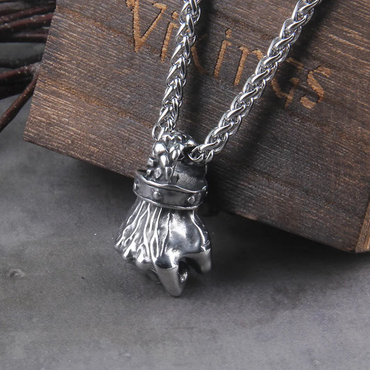 Gothic Pendants Fist Viking Necklace