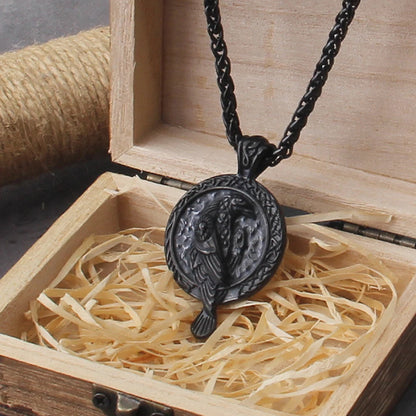 Eenvoudige compacte en prachtige Crow Raven Eagle Viking ketting