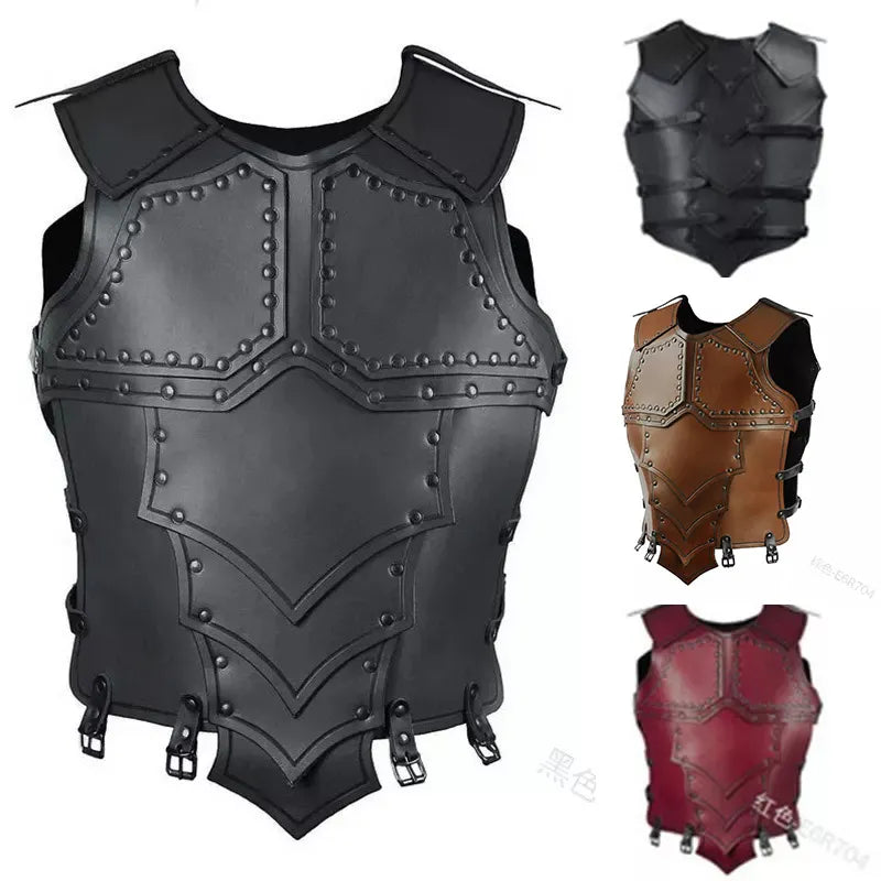 Steampunk Viking Knight lædervest rustning