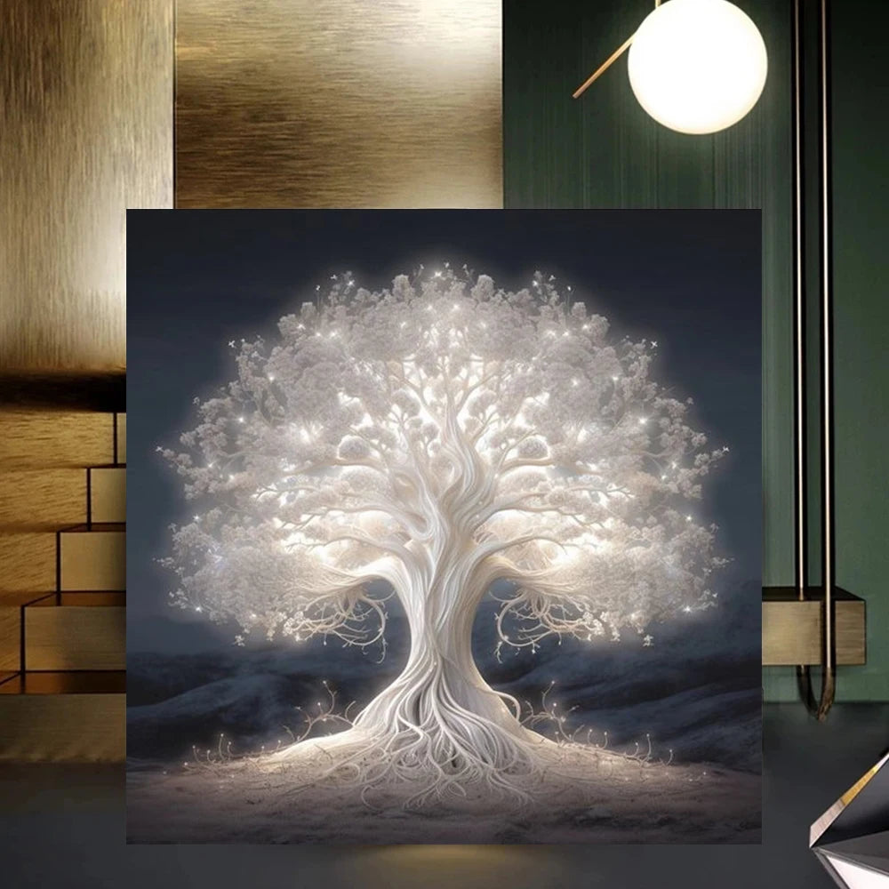 Vichingo astratto mitico albero della vita pittura su tela poster estetico da parete