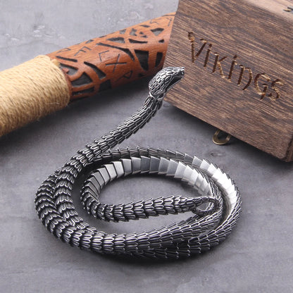 Collier Viking serpent punk vintage Ouroboros