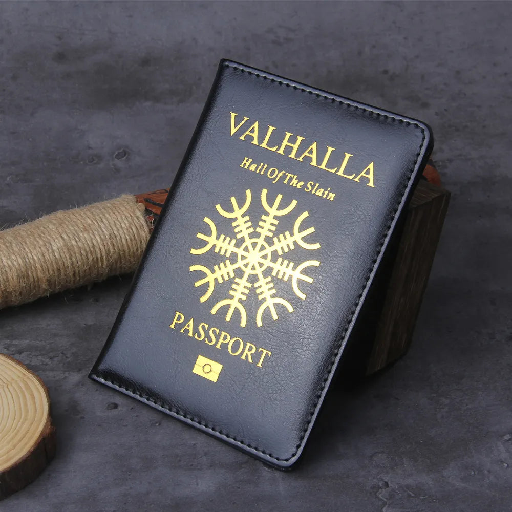 Viking Valhalla Passport Cover Mythological Story Travel Wallet Covers