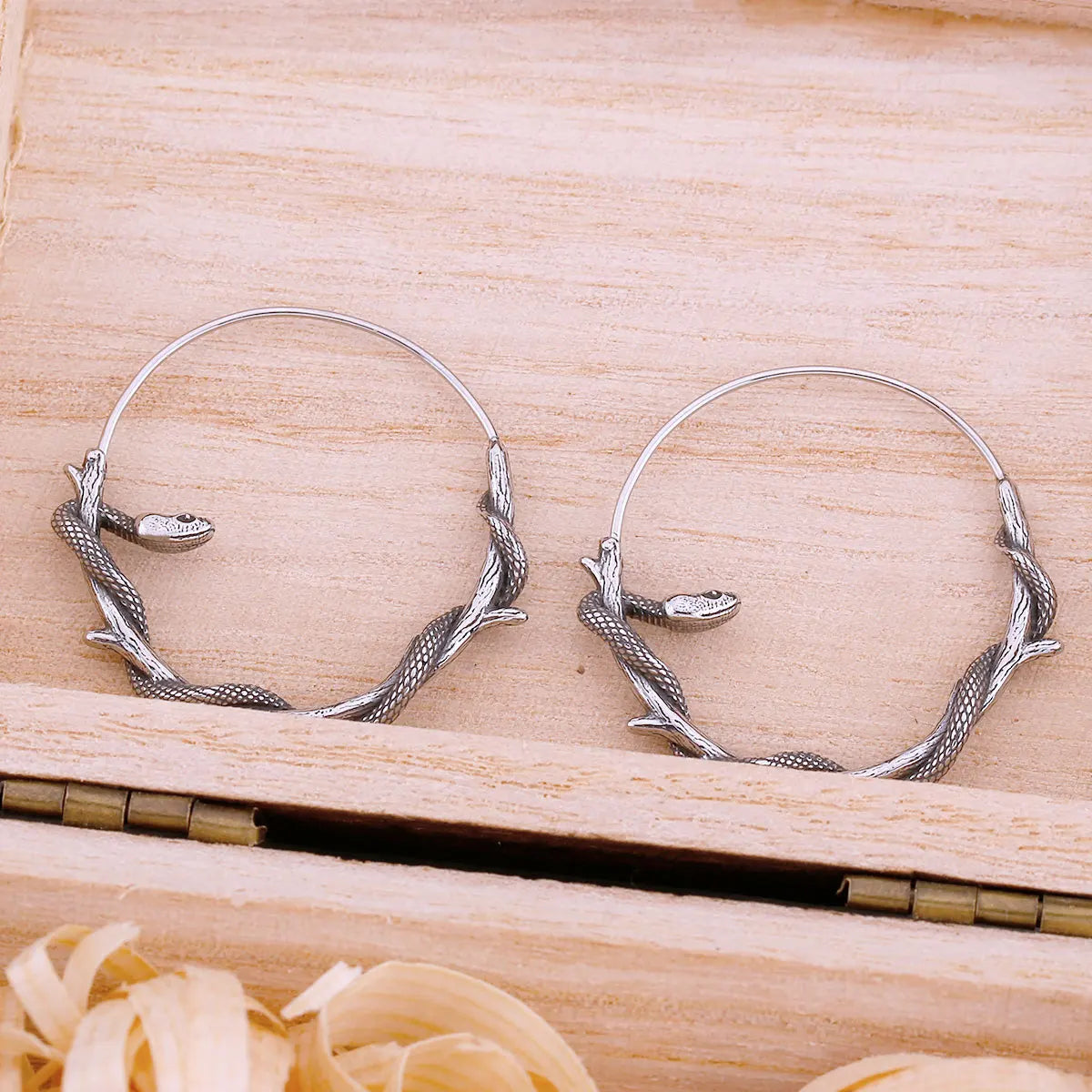 Minimalist Viking Earrings Gothic Animal Snake Hoop