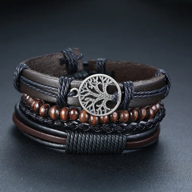 Braided Leather Viking Bracelet