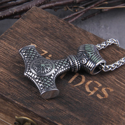 Collier amulette Mjolnir Viking scandinave Rune cool