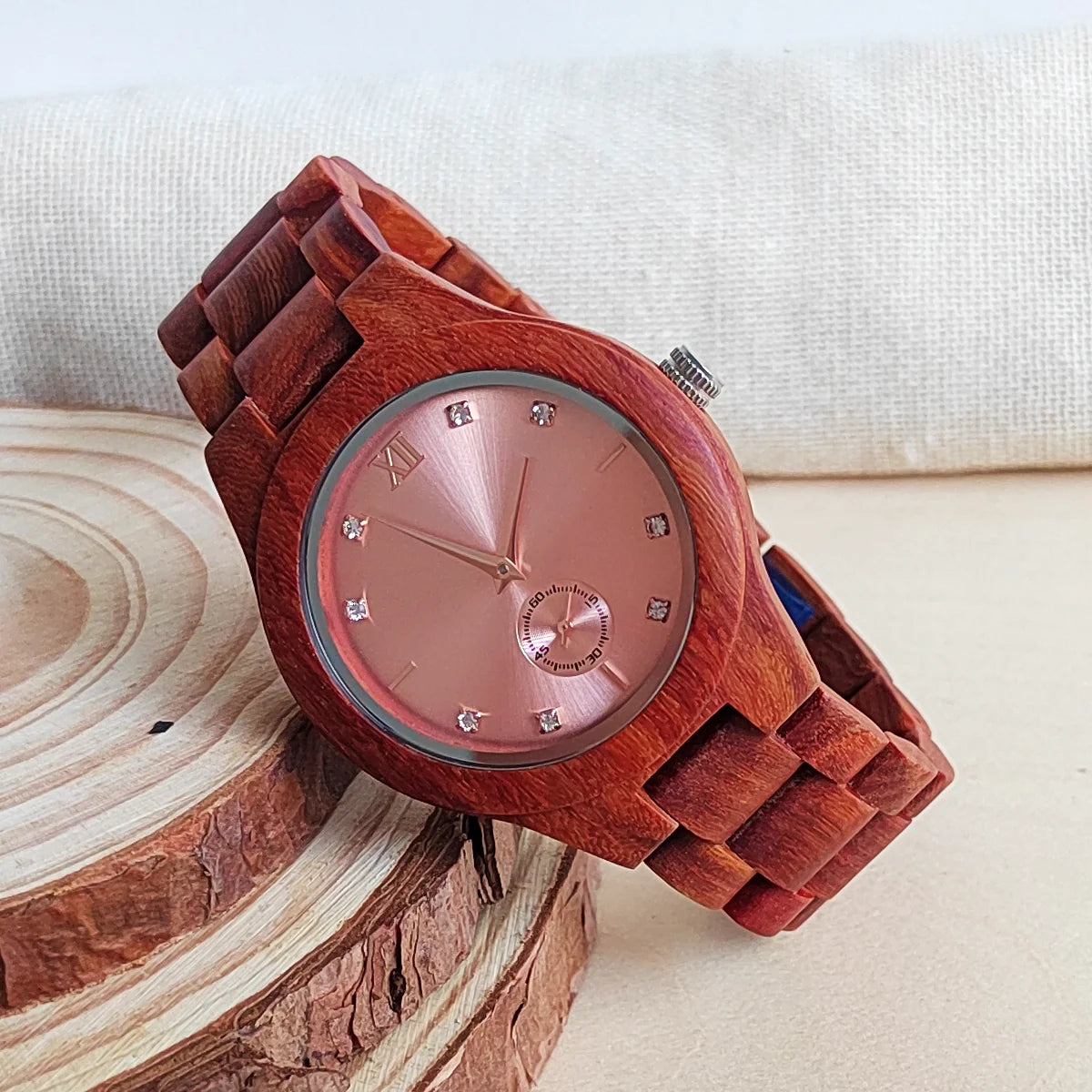 Kvinder Mode Quartz Armbåndsure Bryllupsdag Jubilæumsgave Wood Viking Watch