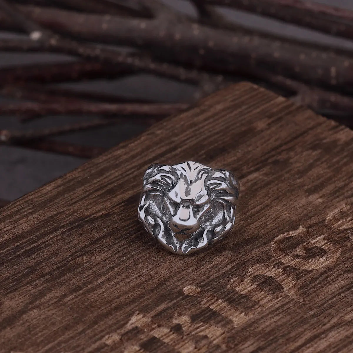 Domineeriv Lion Head Clip Viking kõrvarõngad