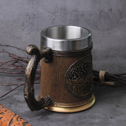 Taza Vikingo Árbol De La Vida Drakkar Tankard