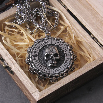 Mode Valknut Skull Axe Warrior roestvrijstalen Viking ketting