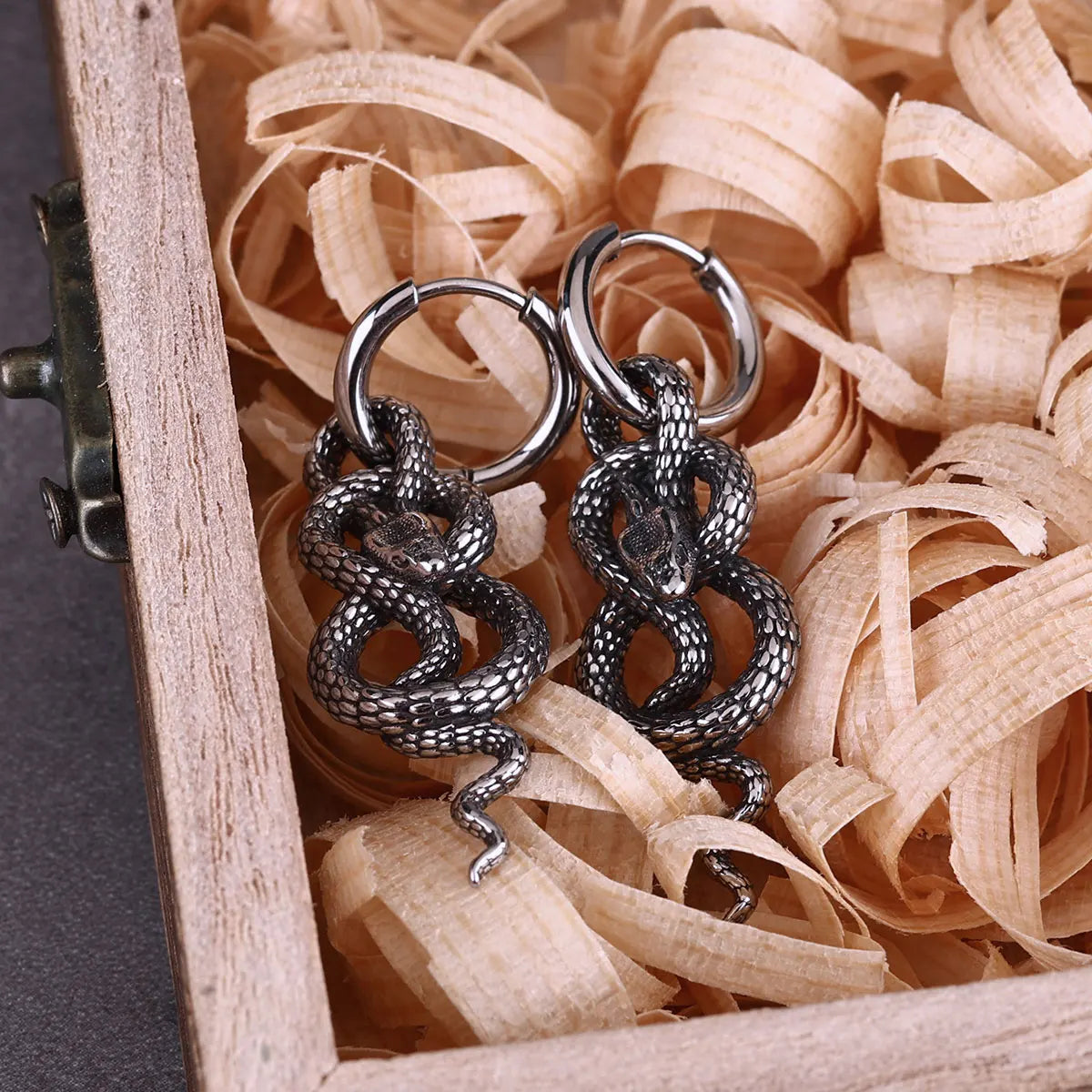 Twisted Snake Street Tail Snake Viking Earrings
