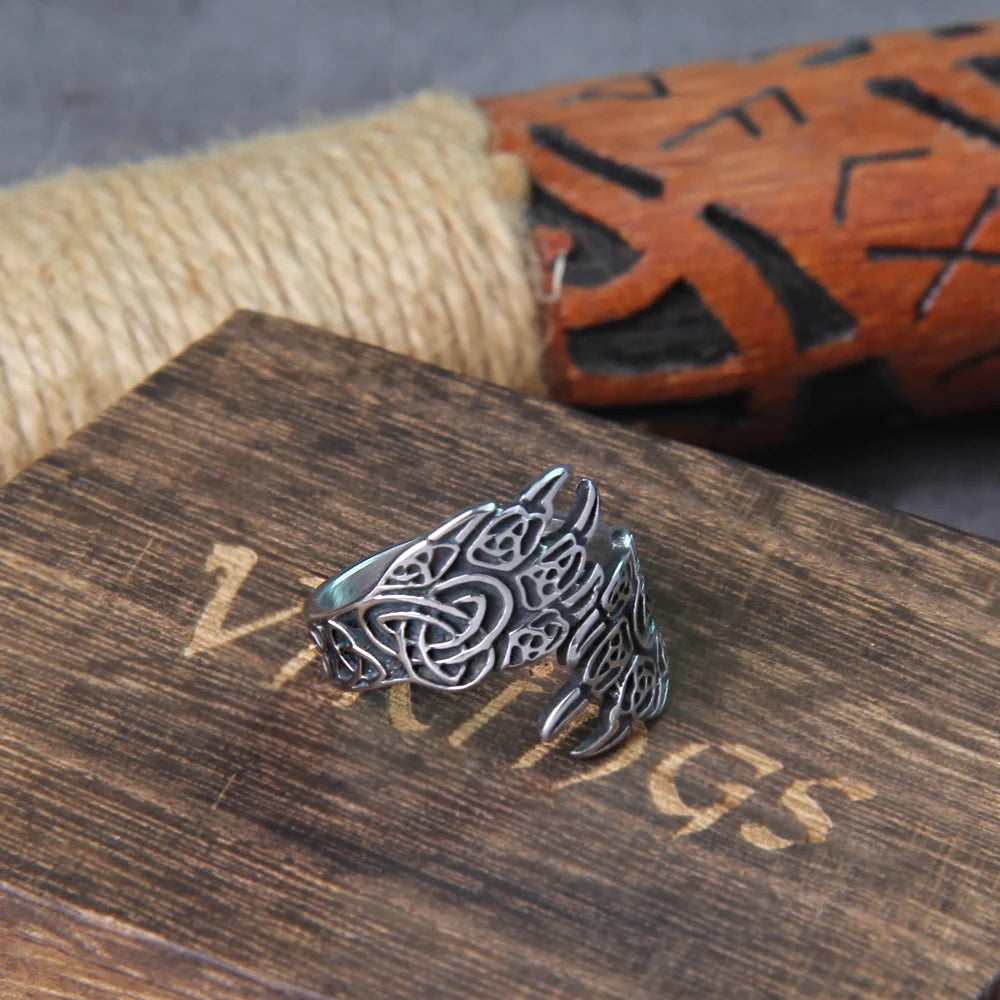 Bear Clasp Odin Scandinavian Charm Viking Ring