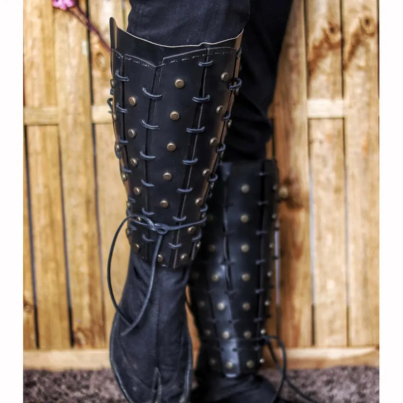 Steampunk Samurai Knight Leg Armor - TripleViking