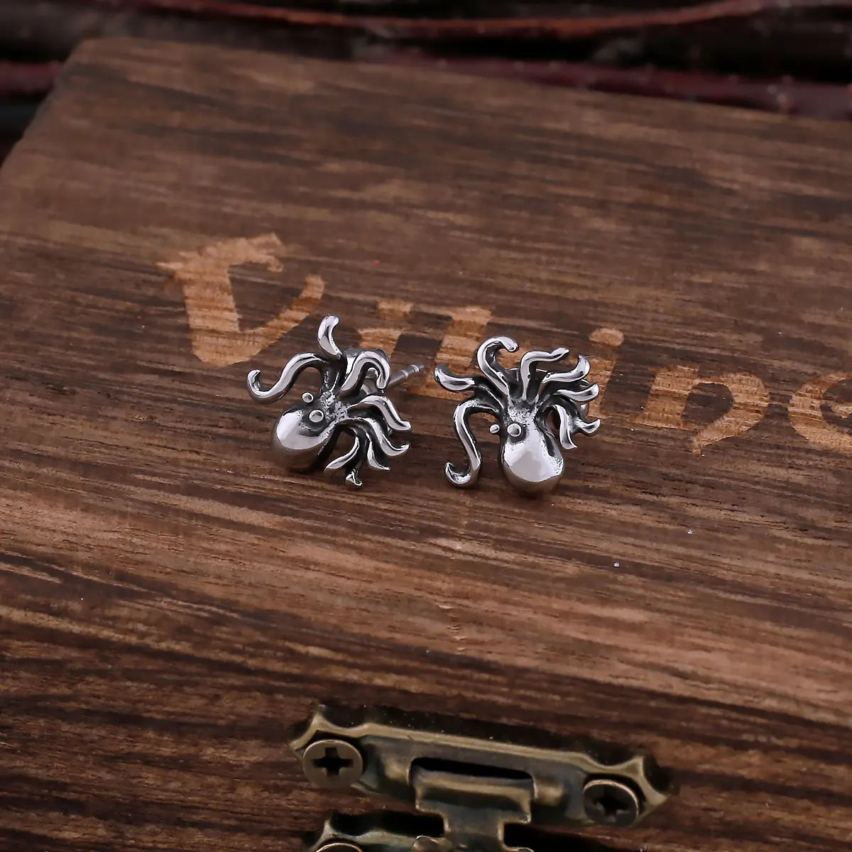 Viking Hip Hop Animal Octopus Stud Earrings