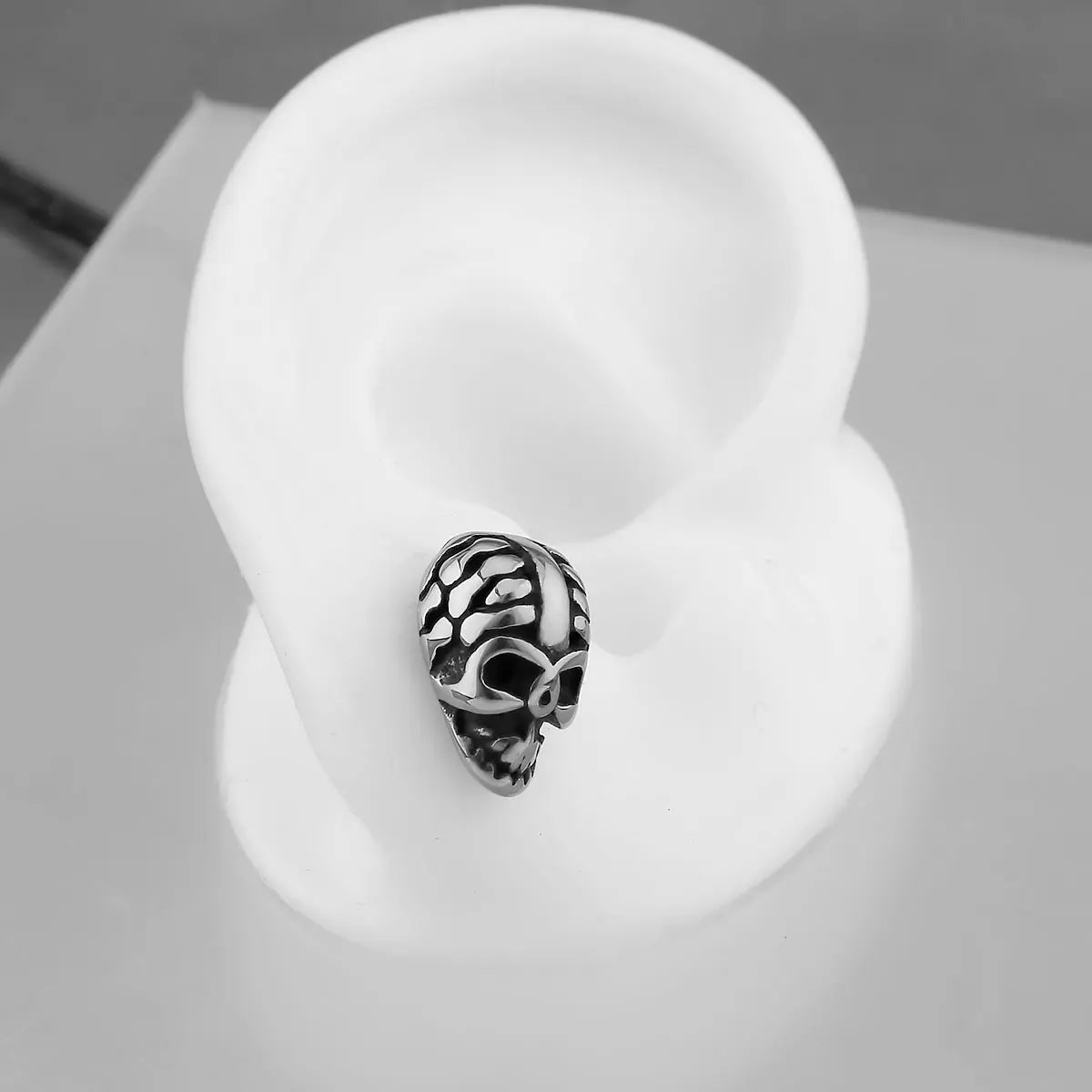 Cool Punk Men's Gothic Skull Stud Viking Earrings