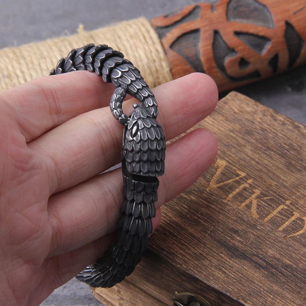 Black Snake Chain Bracelet Hip Hop Charm Biker Viking Bracelet