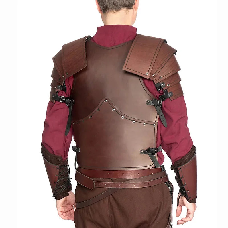 Cool Knight Body Hrudník PU kožený pirátský kyrys Halloweenský outfit Viking Breastplater