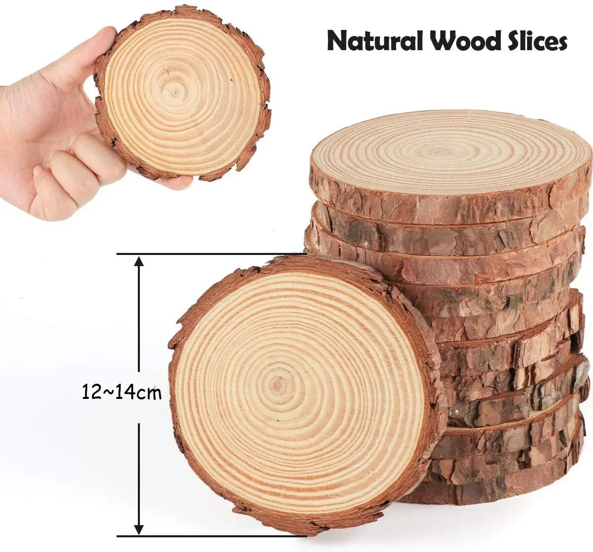 3-16CM Thick Natural Pine Round Unfinished Viking Wood Slices Circles