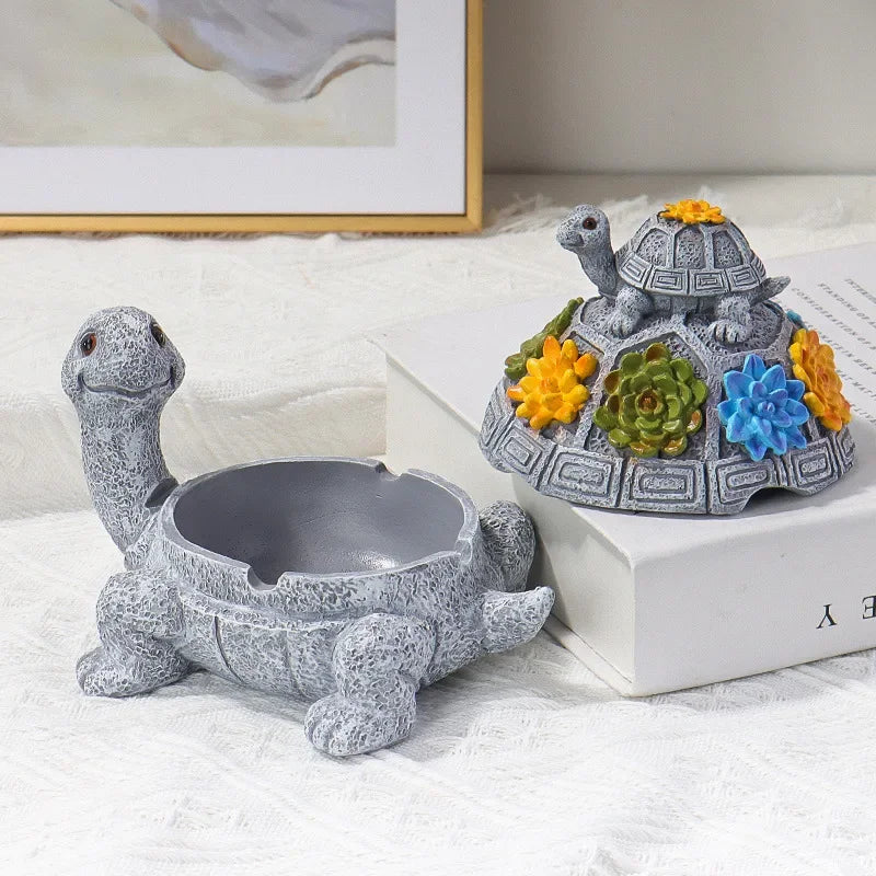 14cm Litrík Resin Turtle Stytta Creative Craft Viking Home Decor