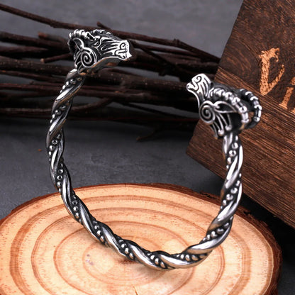 Nordic Goat Head Animal Cuff Viking Armband