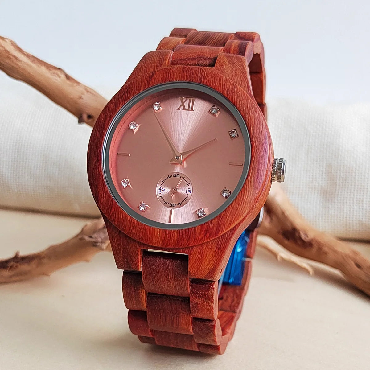 Kvinder Mode Quartz Armbåndsure Bryllupsdag Jubilæumsgave Wood Viking Watch