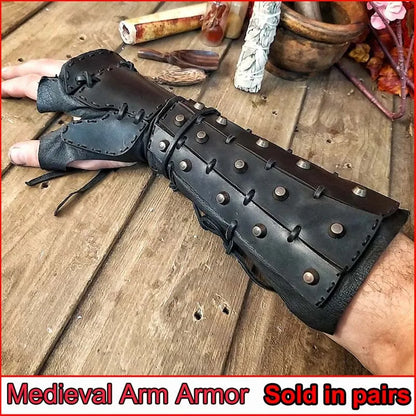 Steampunk Samurai Leather Bracer Longue Armure Viking Bracer