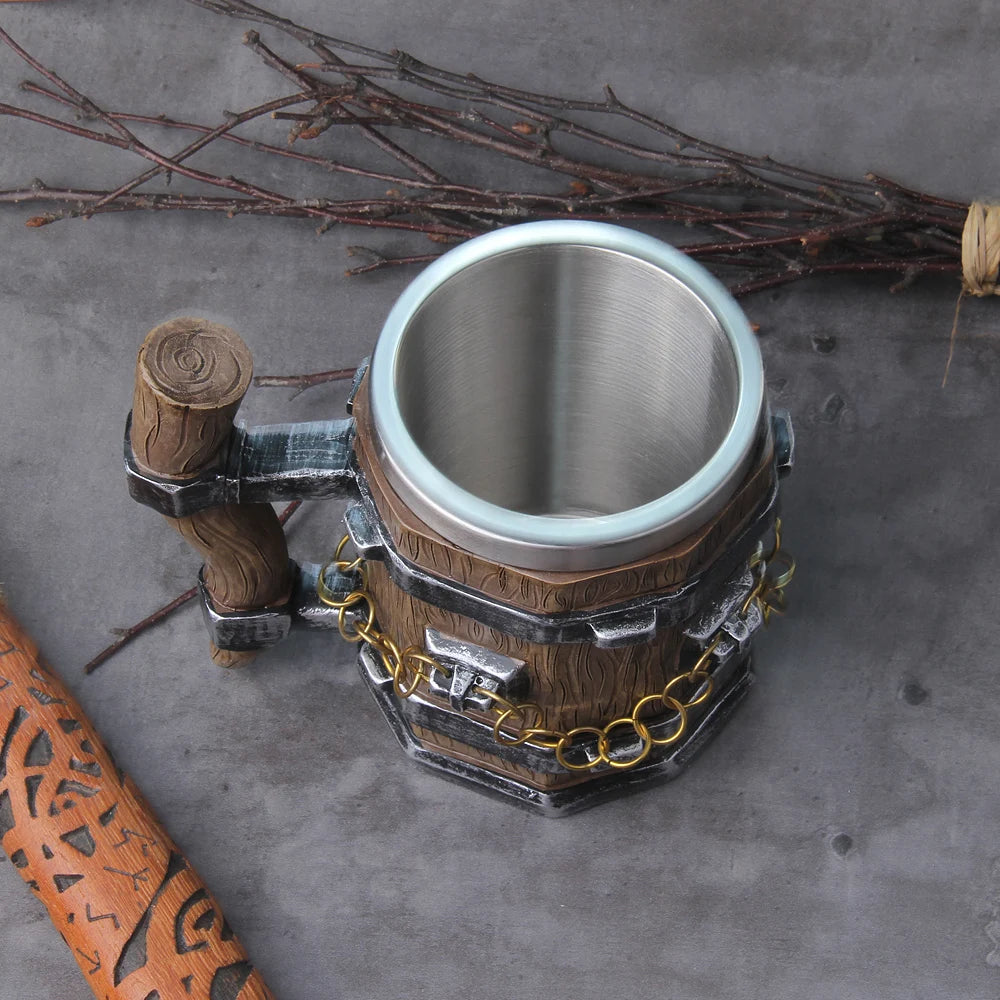 Viking Wood Style Viking Beer Mug