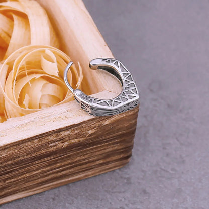 Celtic Rune Hoop Earrings - TripleViking