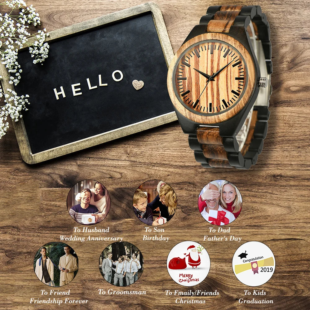 Relojes personalizados de madera grabados frescos Reloj vikingo de madera personalizado