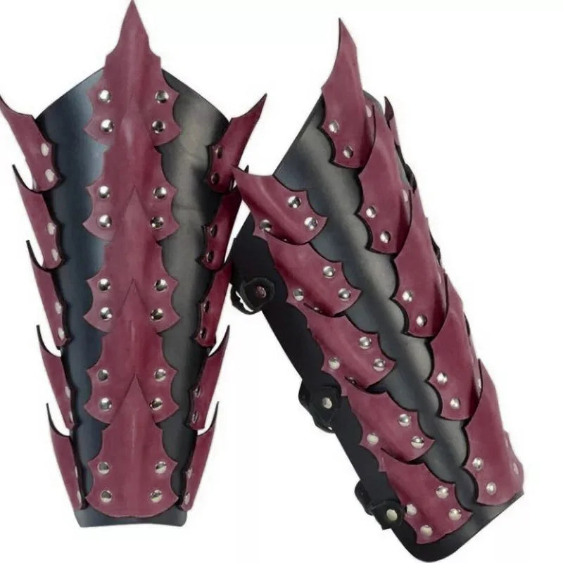 Viking Knight Warrior Leather Bracer Scale Arm Armor