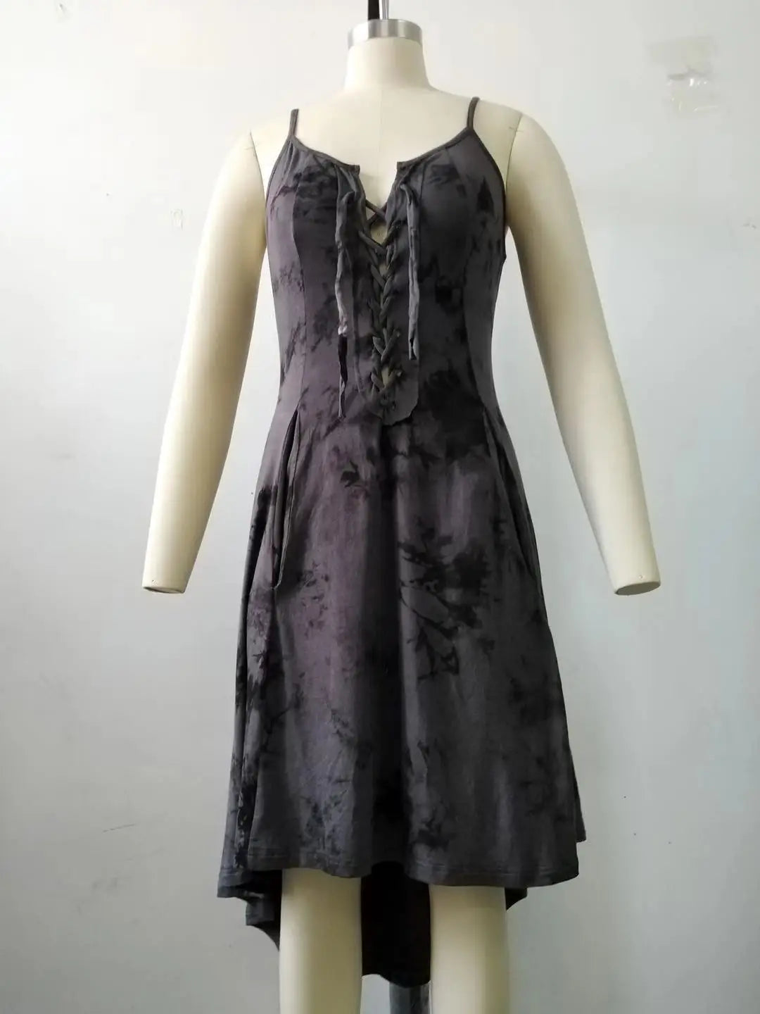 Vestido renacentista vintage gótico punk bruja delgado vikingo Sling vestido