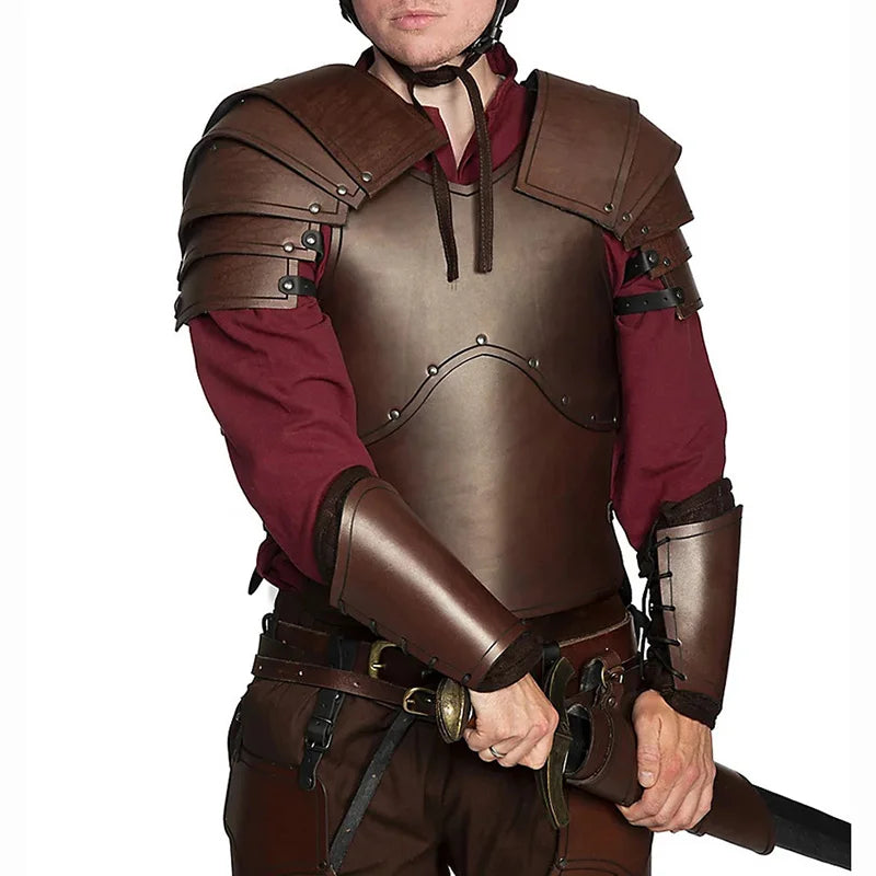 Cool Knight Body Chest Armor PU cuero pirata coraza traje de Halloween coraza vikinga