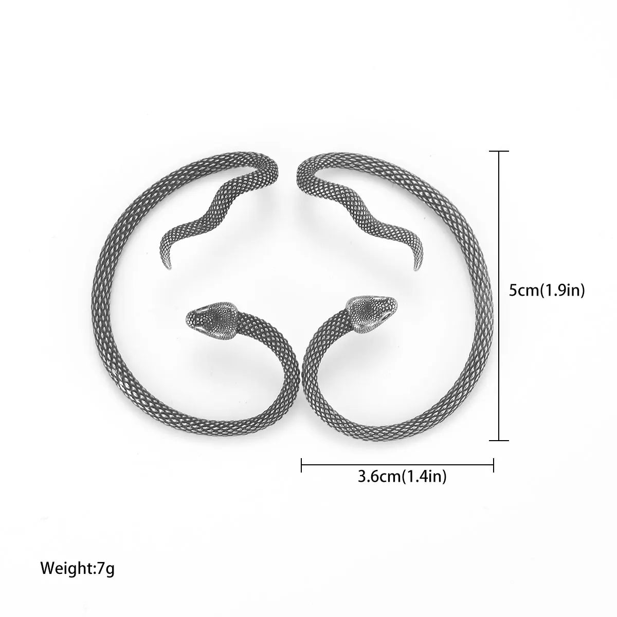 Stainless Steel Animal Snake Clip Earrings