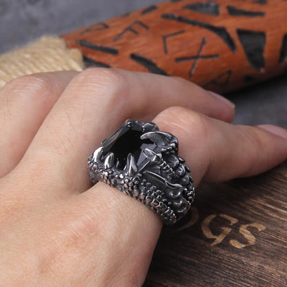 NO Fade Punk Dragon Ring - TripleViking