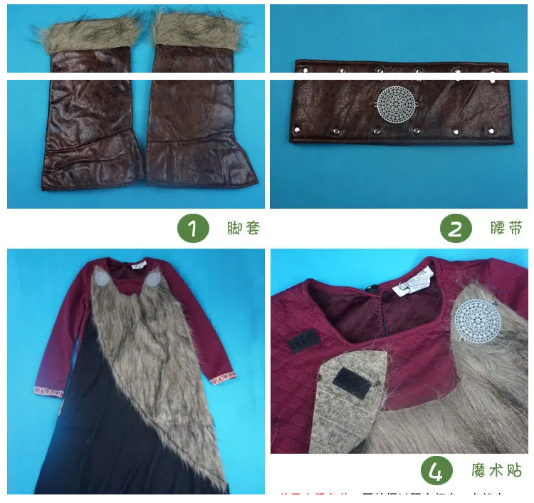 Yeni Erkek Cadılar Bayramı Partisi Bordo Korsan Snowfield Avcısı Fantezi Viking Savaşçı Cosplay Set