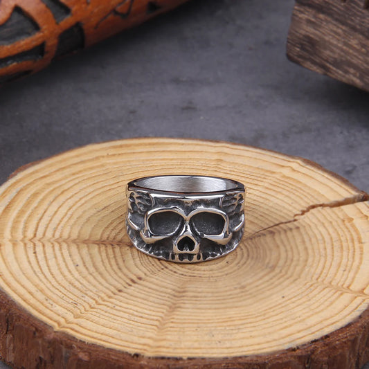 Bague Viking Vintage de haute qualité avec doigt de crâne squelette