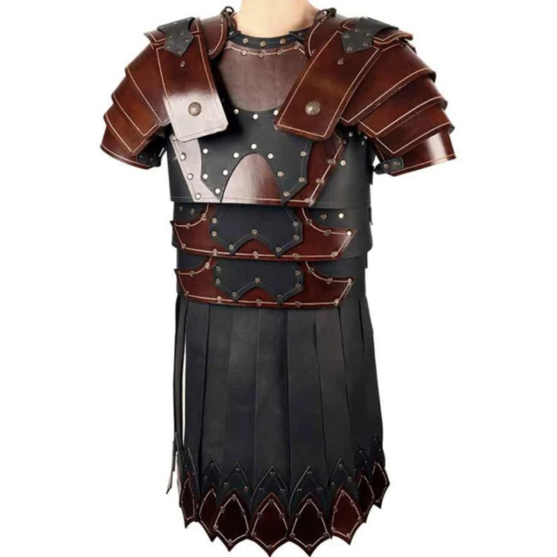 Legion Gladiator PU Nahka Cuirass Olkapää Rintapanssari Knight Warrior Viking Armor