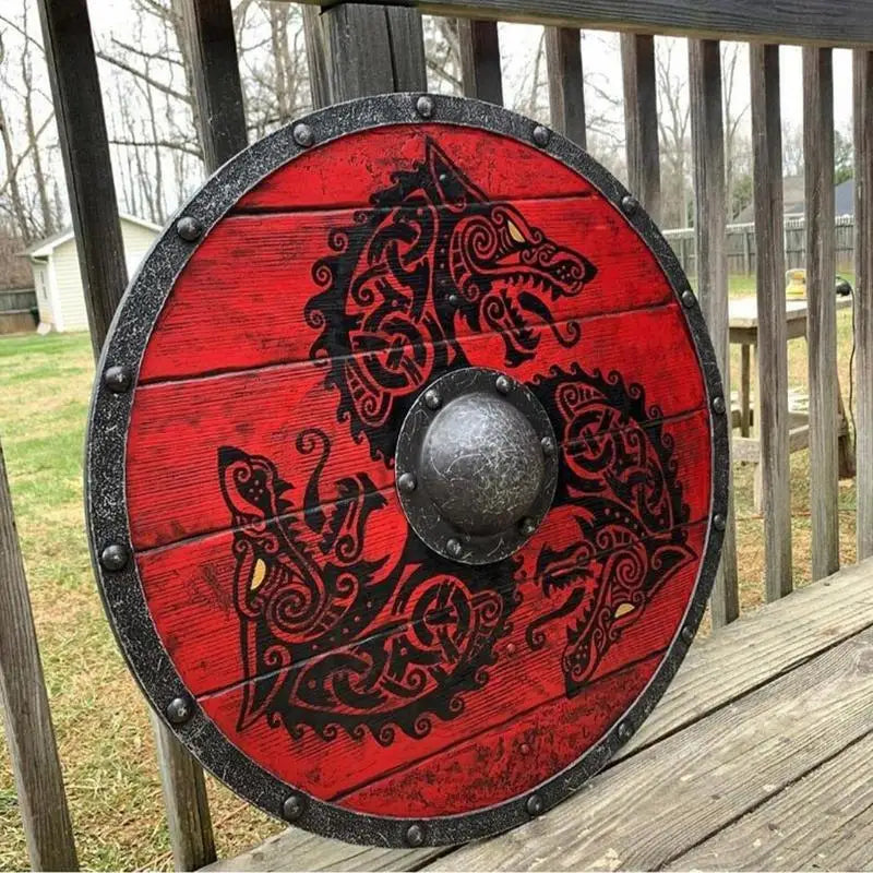 Hand Painted Viking Wooden Shield