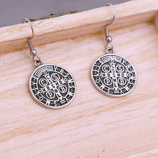 Pendientes colgantes CSPB con cruz religiosa de moda vikinga