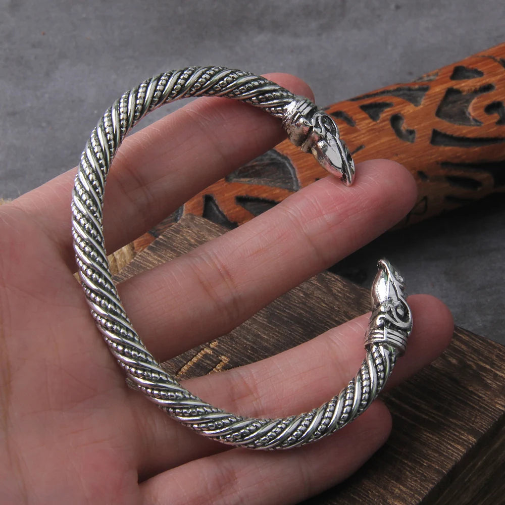 Norse Raven Adjustable Viking Bracelet