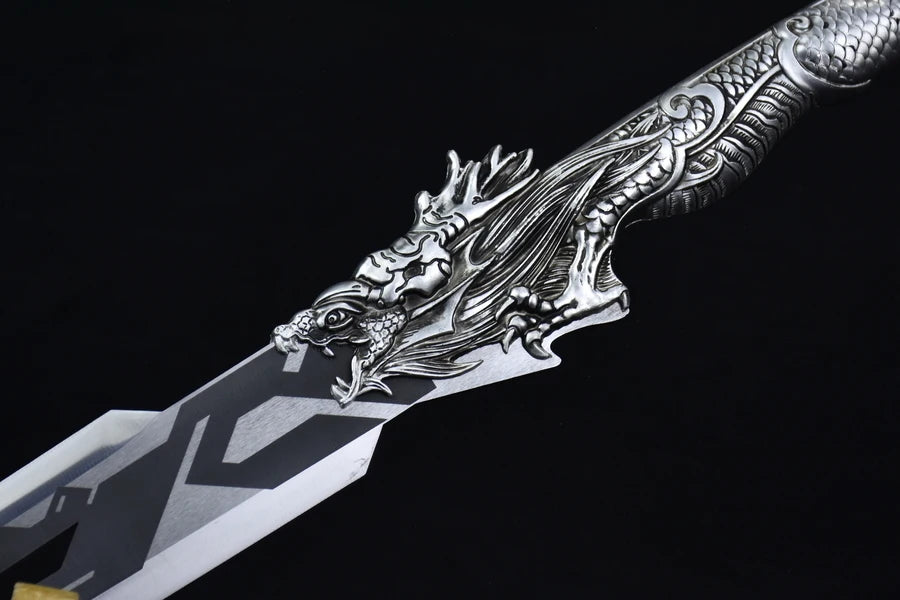 78cm Stainless Steel Dragon Handle Battle Warrior Metal Viking Sword