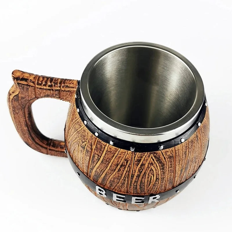 Stainless Steel Insert Resin 550ml Beer Viking Mug