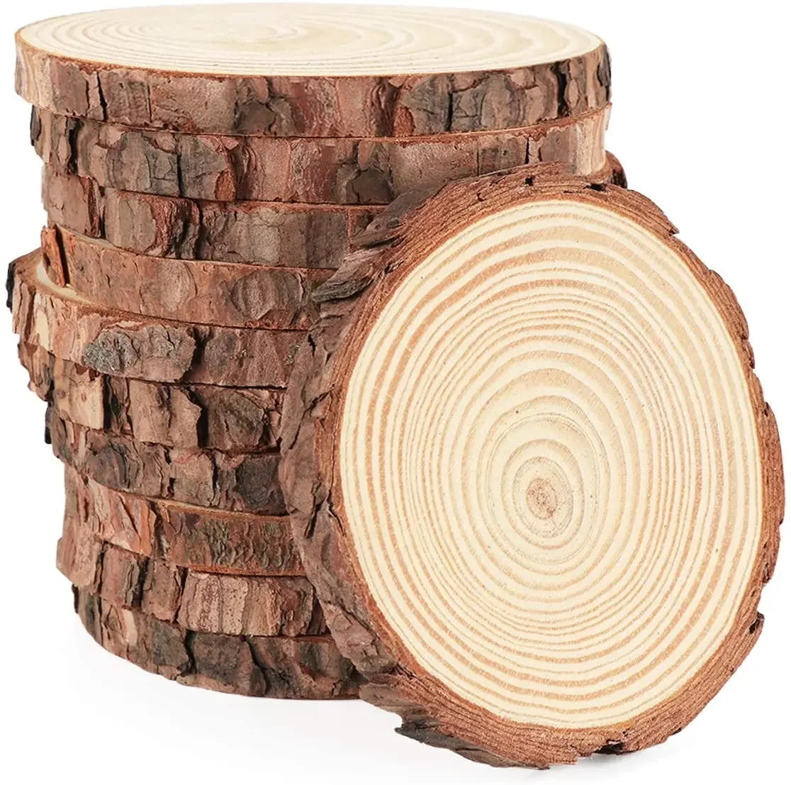 3-16CM Thick Natural Pine Round Unfinished Viking Wood Slices Circles