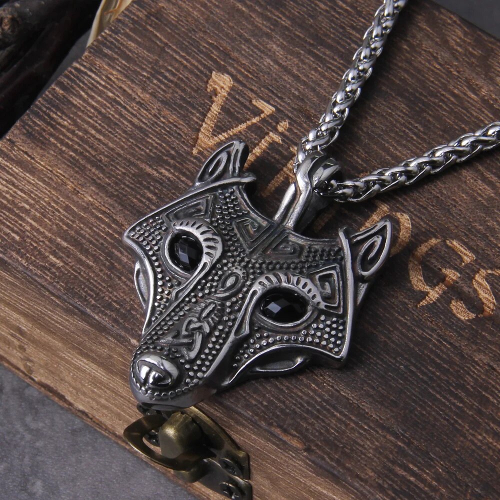Wolf Head Necklace - TripleViking