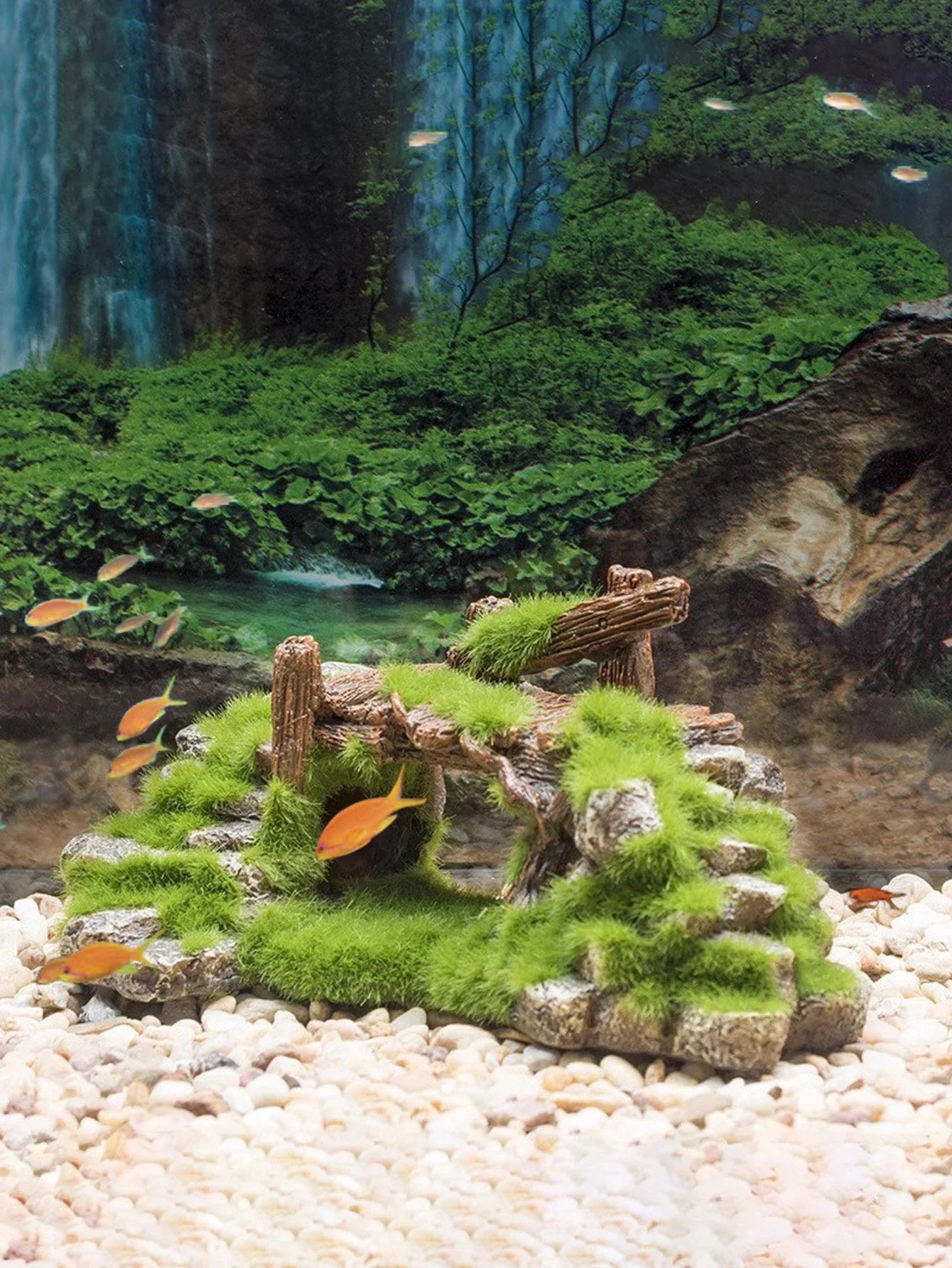 Viking Creative Moss Rockery Shape Fish Tank Ornaments Decoration