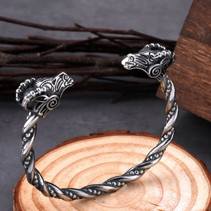 Nordic Goat Head Animal Cuff Viking Armband