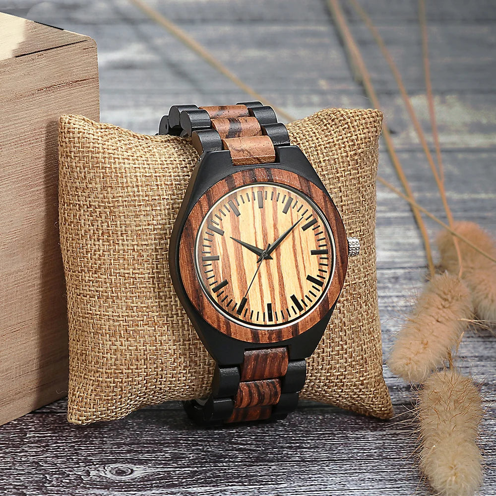 Cool gravé en bois personnalisé horloge montres bois personnalisé Viking montre