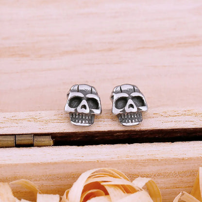 Viking New og Cool Fashion Punk Skull Stud øredobber