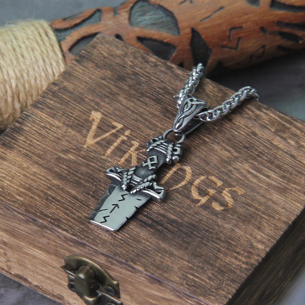 Broken Sword Viking Necklace